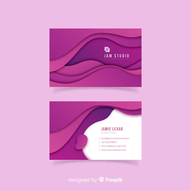 Abstract paper business card template