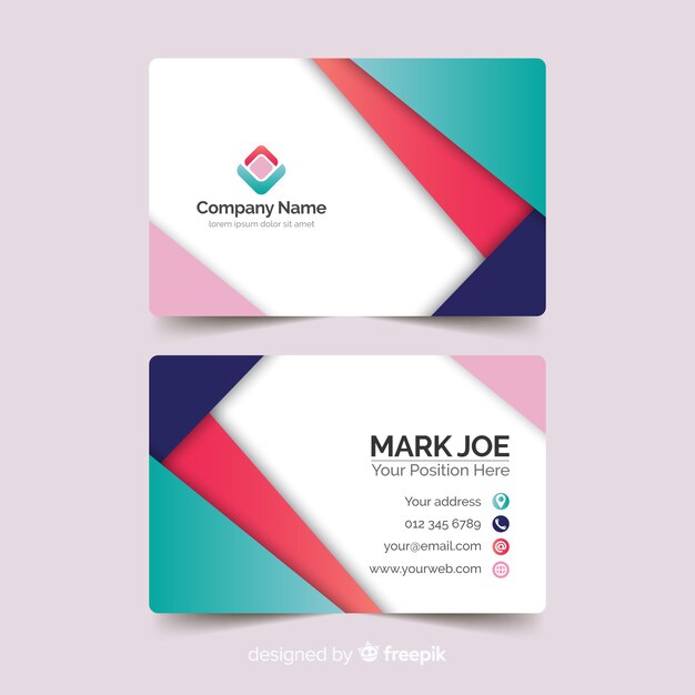 Abstract paper style business card template