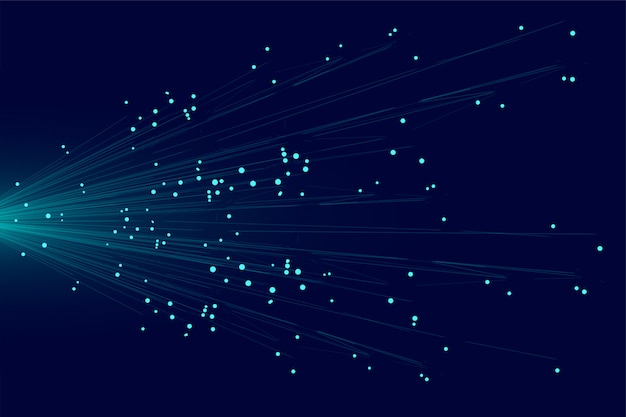 Бесплатное векторное изображение Абстрактные частицы синие линии технологии фон