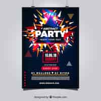 Free vector abstract party poster with geometric style