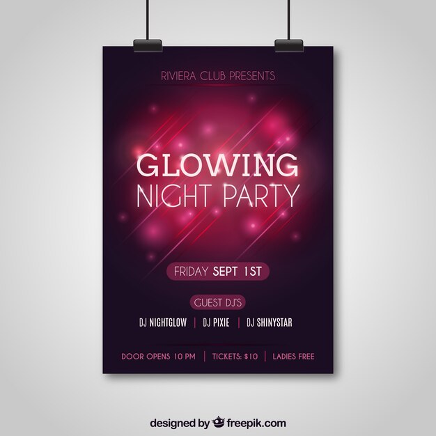 Free vector abstract party poster with lovely style