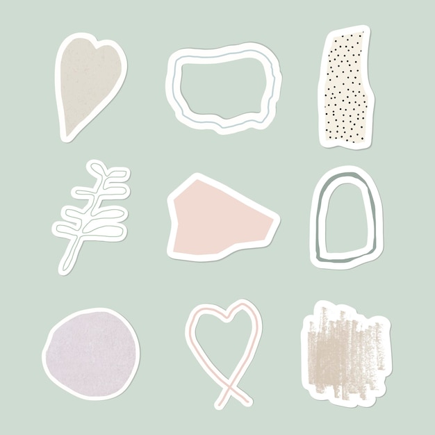 Abstract pastel badge sticker set