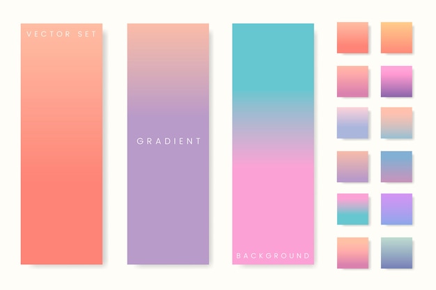 Abstract pastel gradient banner set