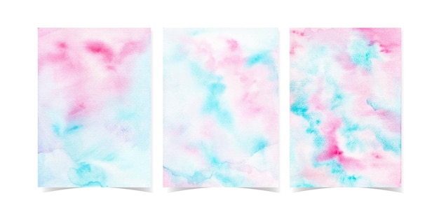 Abstract Pastel Watercolor Background Set