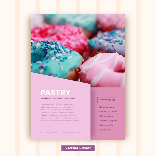 Free vector abstract pastry brochure template