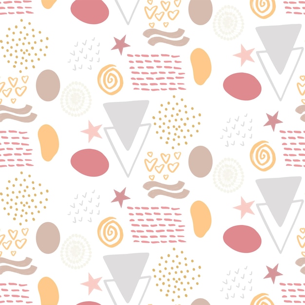 Abstract pattern background with hand drawn shapes pattern