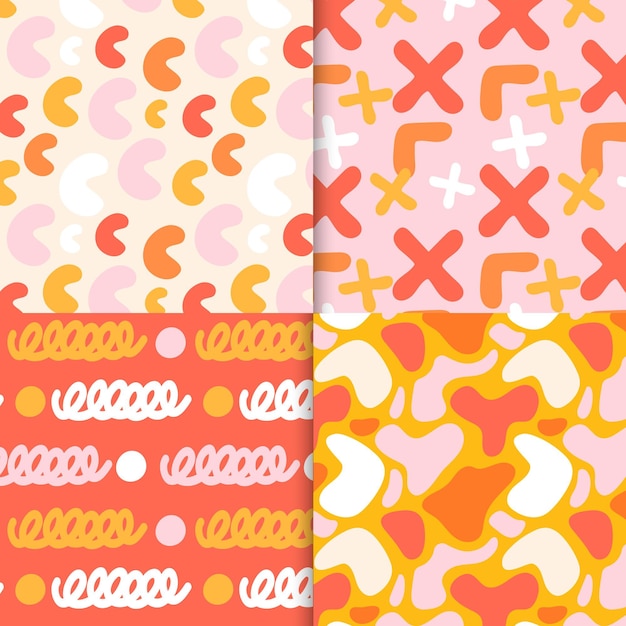 Free vector abstract pattern collection drawing theme