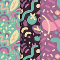 Free vector abstract pattern collection in hand drawn