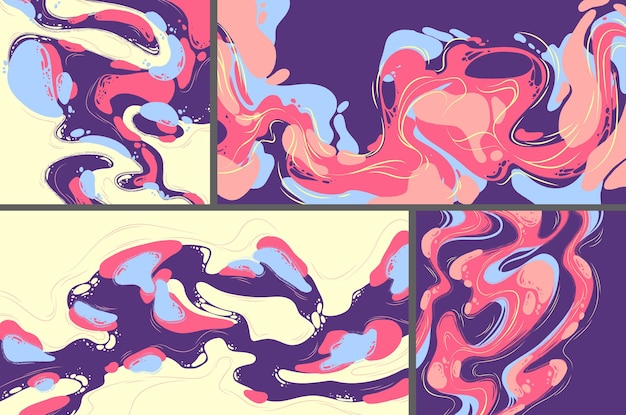 Abstract pattern of liquid blobs flow shapes