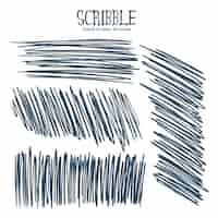 Free vector abstract pen scribbles sketch set