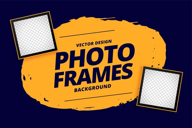 Abstract Photo Frames With Grunge Background