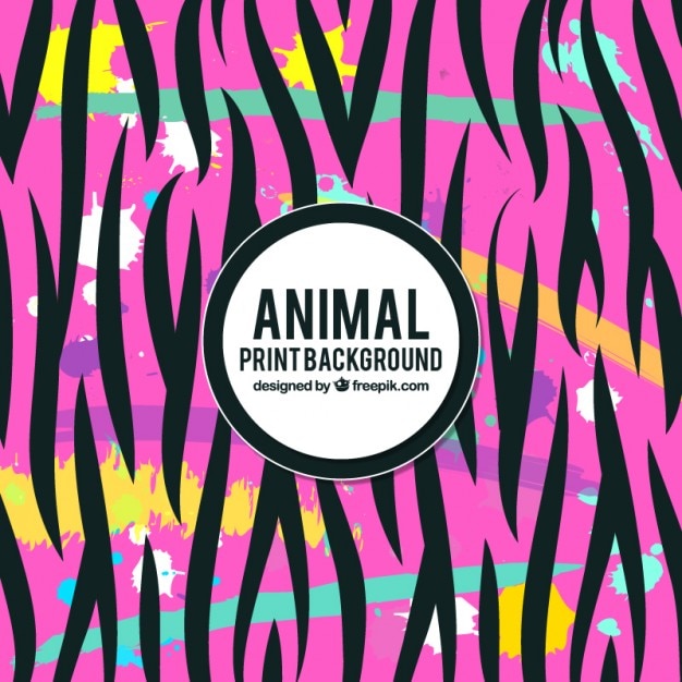 Free vector abstract pink background with black animal stripes