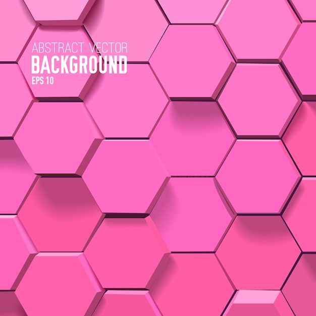 Abstract pink background with geometric hexagons