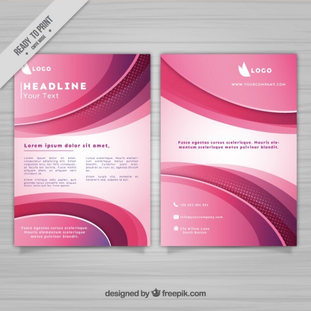 Free vector abstract pink business flyer