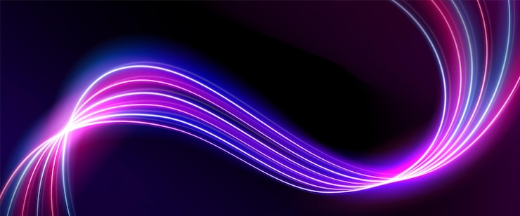 Free Vector abstract pink neon light wave with glow effect