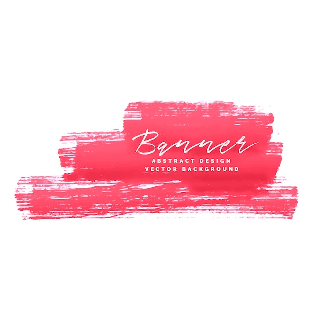 Free vector abstract pink paint stroke grunge banner background