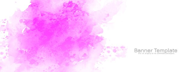 Abstract pink watercolor design banner