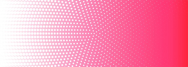 Abstract pink and white circular halftone pattern banner background