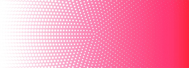 抽象的なピンクと白の円形ハーフトーンパターンバナーの背景