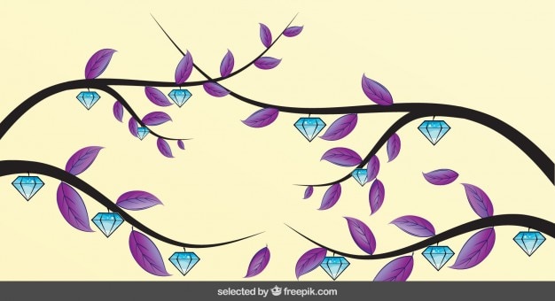 Free vector abstract plant with diamonds