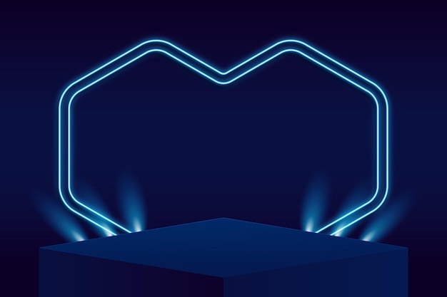 Бесплатное векторное изображение Абстрактный подиум с огнями