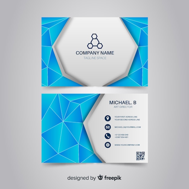 Free vector abstract polygonal business card template