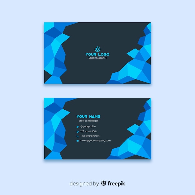 Free vector abstract polygonal business card template