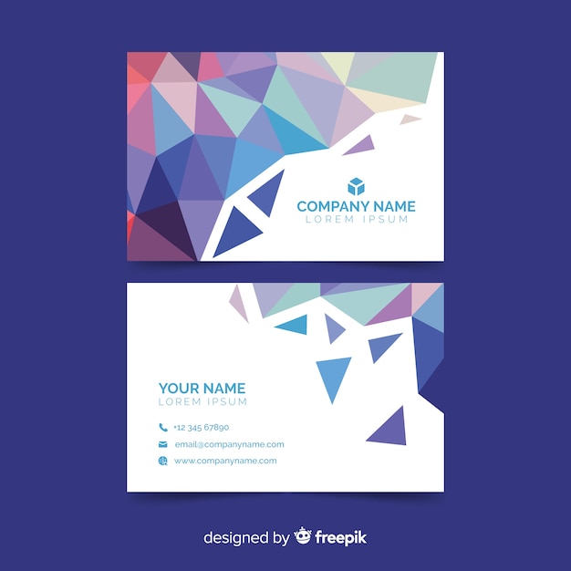 Free vector abstract polygonal business card template