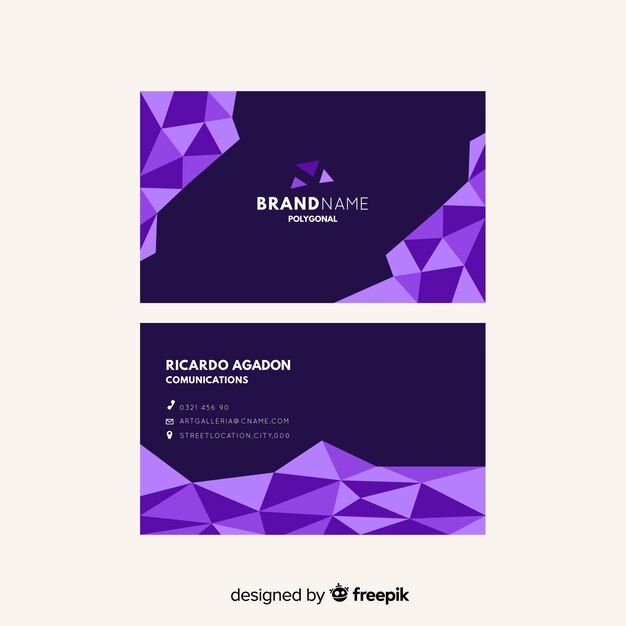 Abstract polygonal business card template