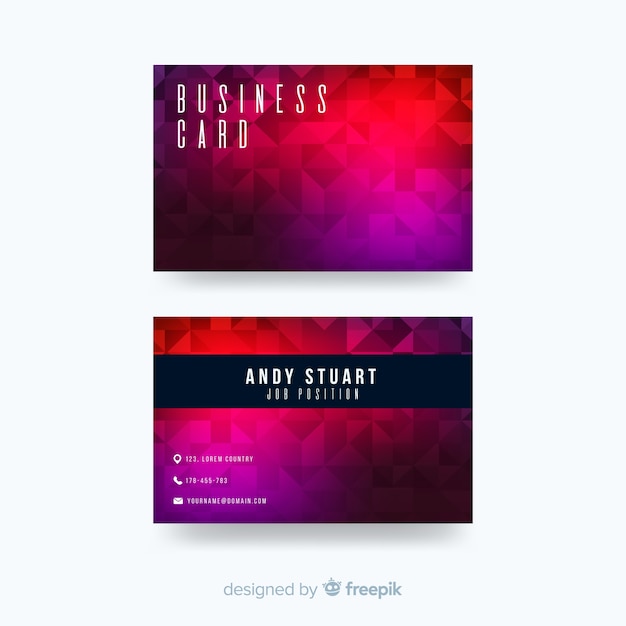 Abstract polygonal business card template