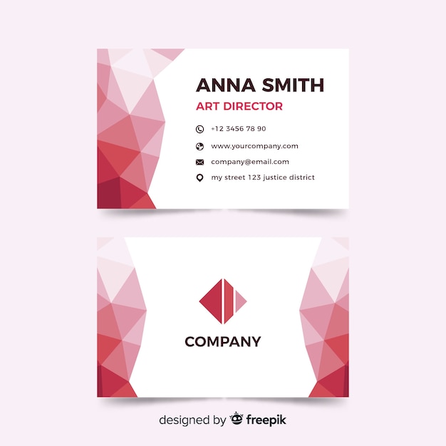 Abstract polygonal business card template