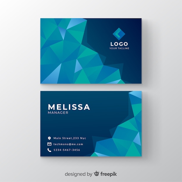 Abstract polygonal business card template