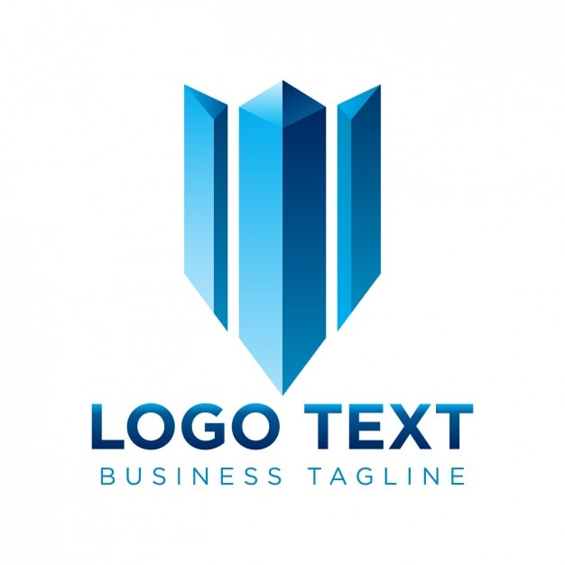 Free vector abstract polygonal logo in blue tones
