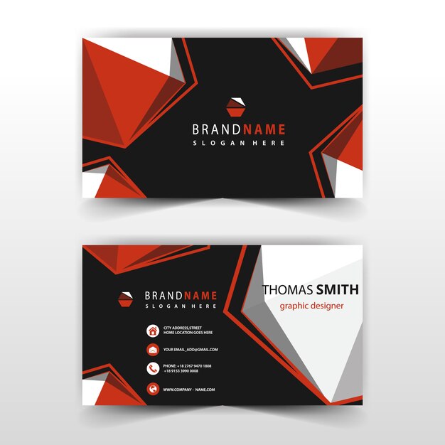 abstract polygonal visit card