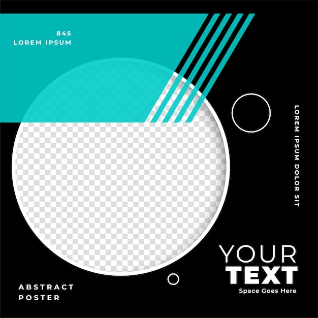 Free vector abstract poster design for social media with image space