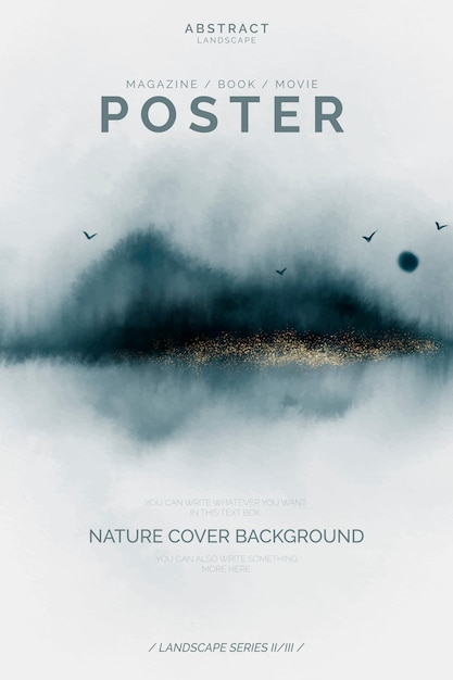 Abstract poster template with elegant landscape