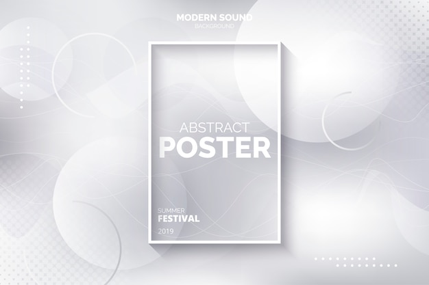 Free vector abstract poster template with white shapes