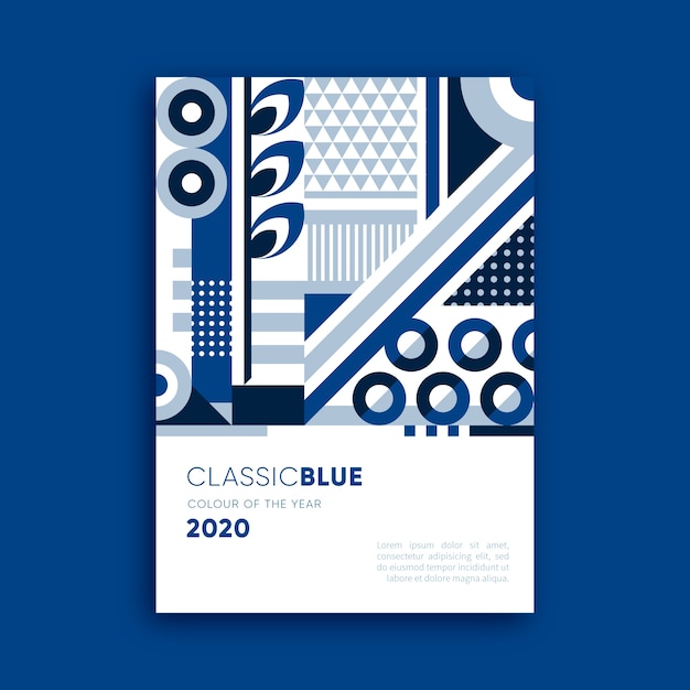 Free vector abstract poster with different blue shapes