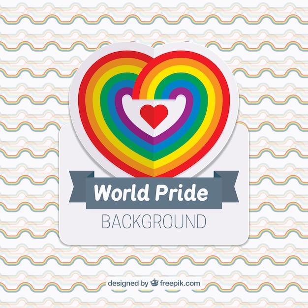 Free vector abstract pride day background with a heart