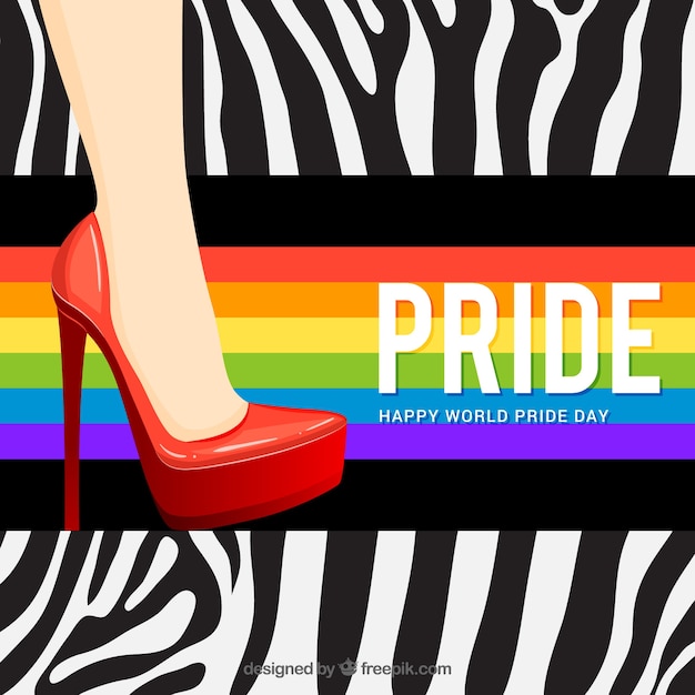 Abstract pride day background with a heel