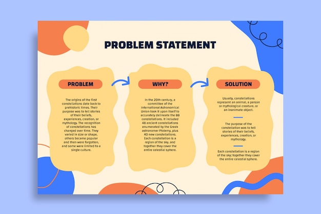 Abstract problem statement organizer infographic template