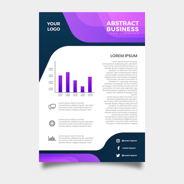 case study design word Free vector abstract professional business flyer