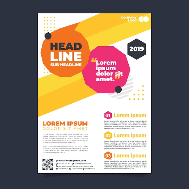 Free vector abstract professional business flyer