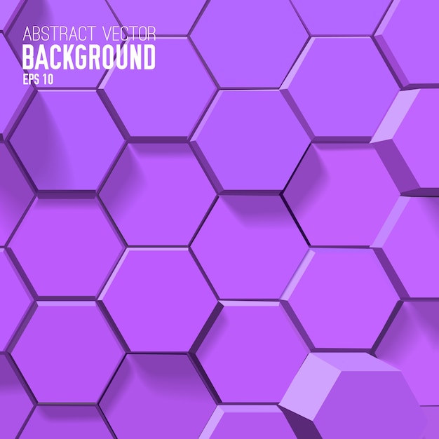 Free vector abstract purple background with geometric hexagons