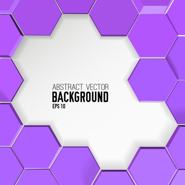 Abstract purple background with geometric hexagons