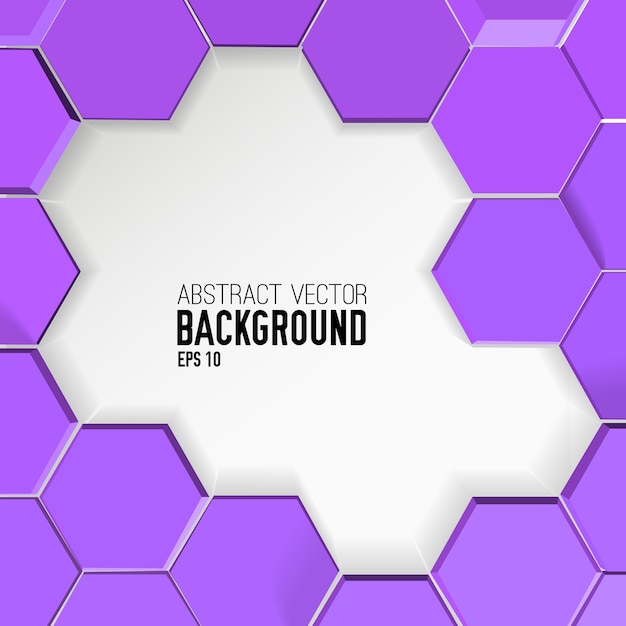 Abstract purple background with geometric hexagons