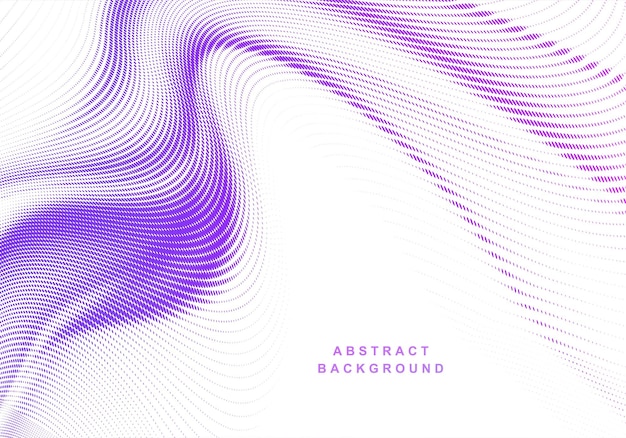 Abstract purple dotted particles flowing wave background