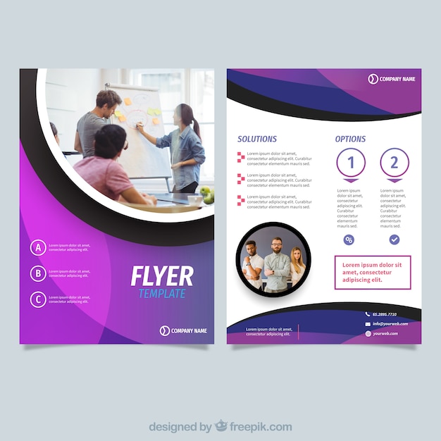 Abstract purple flyer template