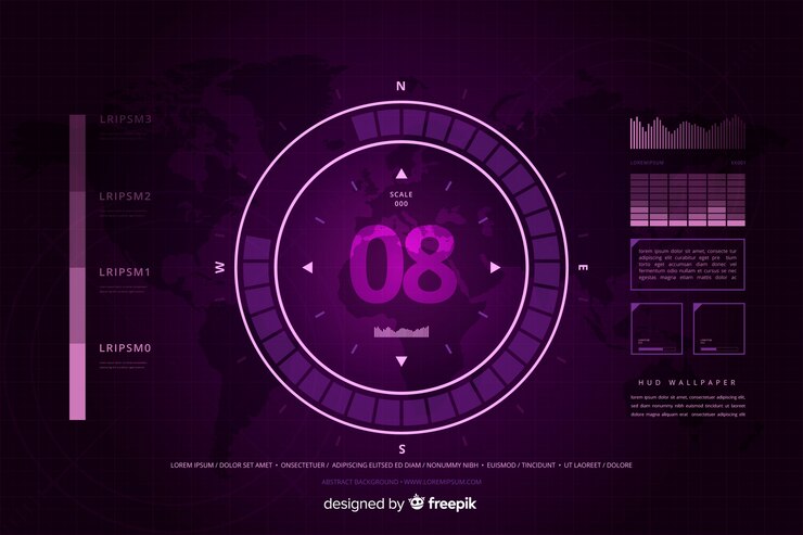 Free Vector abstract purple hud technology background