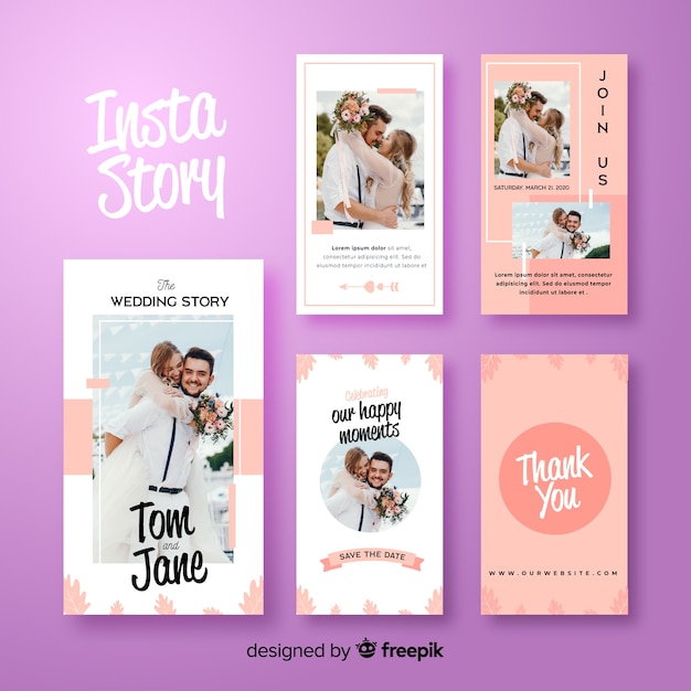 Abstract purple instagram stories template